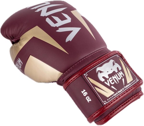 Gants de boxe Venum Elite - Rouge Bordeaux/Or – Image 2