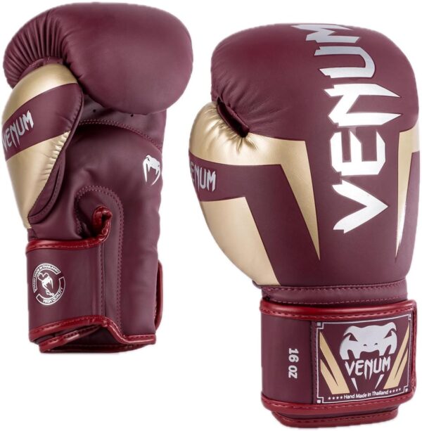 Gants de boxe Venum Elite - Rouge Bordeaux/Or – Image 5