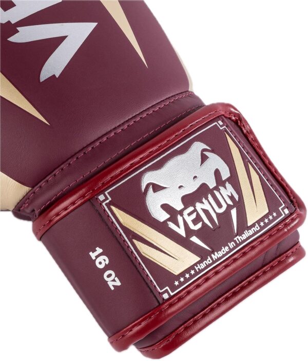 Gants de boxe Venum Elite - Rouge Bordeaux/Or – Image 3